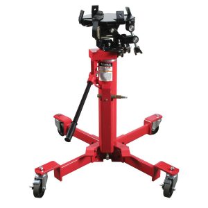 red hydraulic jack